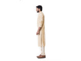 Sherwood Tan Kurta Set with Full Dori Embroidery