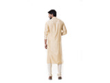 Sherwood Tan Kurta Set with Full Dori Embroidery