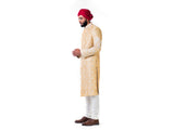 Off-White Thread Work Embroidery Sherwani Set