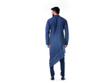 Midnight Blue Asymmetrical Hemline Embroidered kurta Set