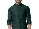 Seaweed Cowl Kurta with Full Embroidered Seaweed Waist Coat set.