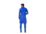 Ink Blue Overlapped Ghicha Kurta & Jacket Set