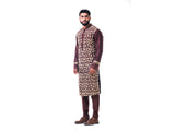 Chocolate Brown Katan Silk Pintuck Cord Embroidered Kurta Set