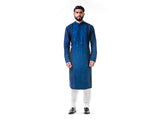 Blue Ari Embroidery Silk Kurta Set