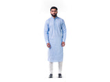 Ice Blue Thread Embroidery Kurta Set