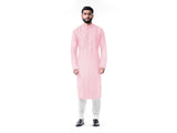 Pink Ari Embroidery Silk Kurta Set.