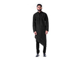 Black Asymmetrical Hemline Embroidered kurta Set
