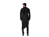 Black Asymmetrical Hemline Embroidered kurta Set