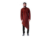 Maroon Asymmetrical Hemline Embroidered kurta Set