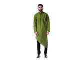 Green Asymmetrical Hemline Embroidered kurta Set