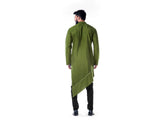 Green Asymmetrical Hemline Embroidered kurta Set