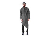 Grey Asymmetrical Hemline Embroidered kurta Set