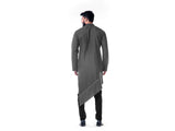 Grey Asymmetrical Hemline Embroidered kurta Set