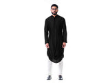 Black Double Cowl Kurta Set