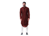 Maroon Double Cowl Kurta Set