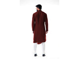 Maroon Double Cowl Kurta Set