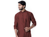 Wine Cowl Kurta Set