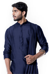 Navy Blue Cowl Kurta Set