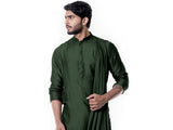 Forest Green Cowl Kurta Set