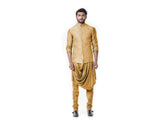 Mustard Cowl Kurta with Full Embroidered Mustard Waist Coat set.
