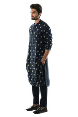 Blue All Over Embroidered Kurta Set