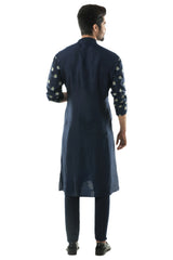 Blue All Over Embroidered Kurta Set