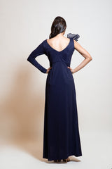 Navy Blue Drape Dress
