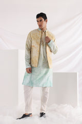 Marble print quilt jacket