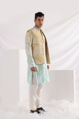 Marble print quilt jacket