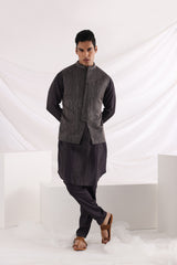 Deep sea nehru jacket and kurta set