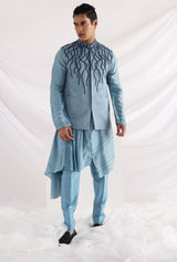 Wave nehru jacket and Zeus pleated kurta set