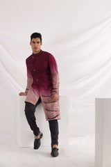 Carmine corded kurta set