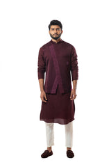 Embroiderd wine nehru jacket
