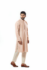 Powder pink embroidered kurta set