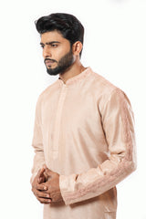 Powder pink embroidered kurta set