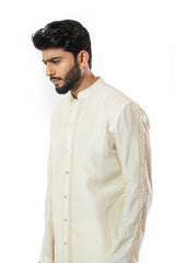 Front Open Ivory kurta set