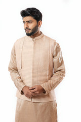 Powder pink embroidered Nehru jacket