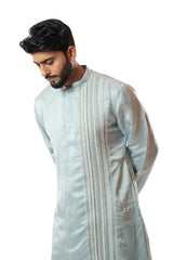 Ice blue Hand embroidered kurta set