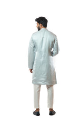 Ice blue Hand embroidered kurta set