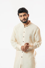 Soft Cream embroidered Nehru jacket