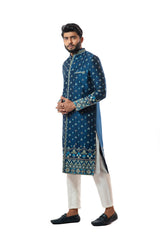 Bllue threadwork sherwani