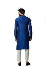 Indigo blue draped kurta set