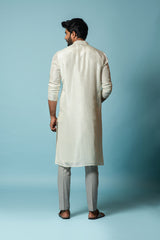 Ivory overlap kurta set