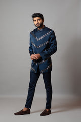 Navy blue bandhgala set