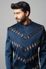 Navy blue bandhgala set