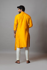 Yellow embroidered kurta set