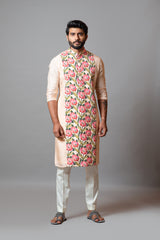 Printed panelled kurta set