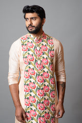 Printed panelled kurta set