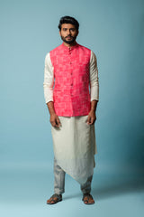 Pink printed nehru