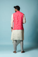 Pink printed nehru